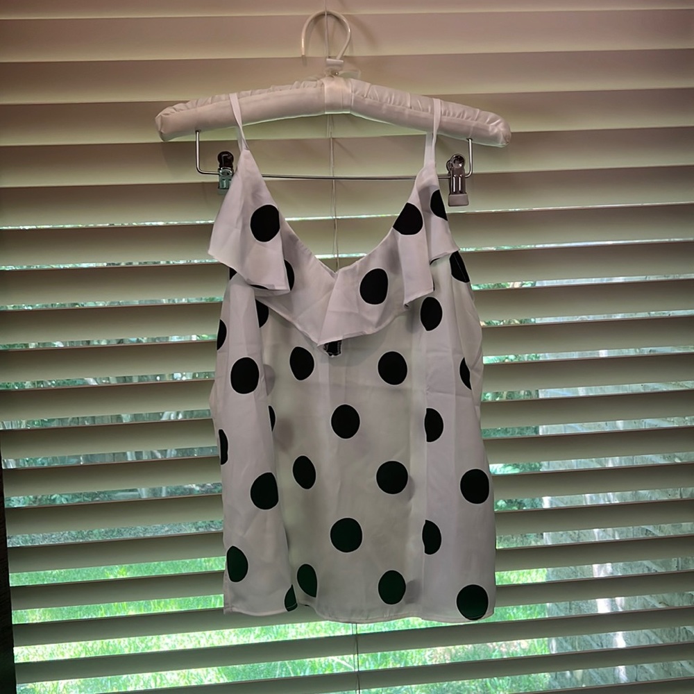 NWT Amanda Republic ruffles polka dot tank